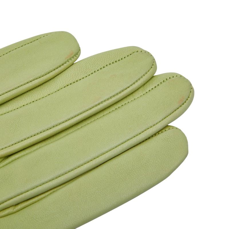 HERMES（エルメス） グローブ 手袋 6 1/2 ライトグリーン ラムスキン