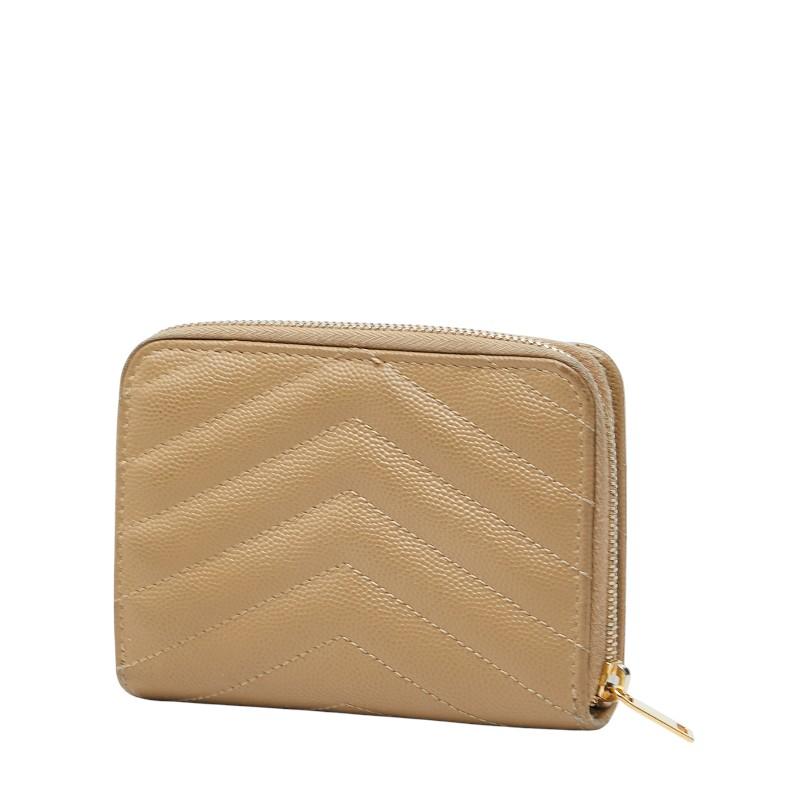 あ*み様 YSL 二つ折り財布 ベージュ キルティング イヴサンローラン 二