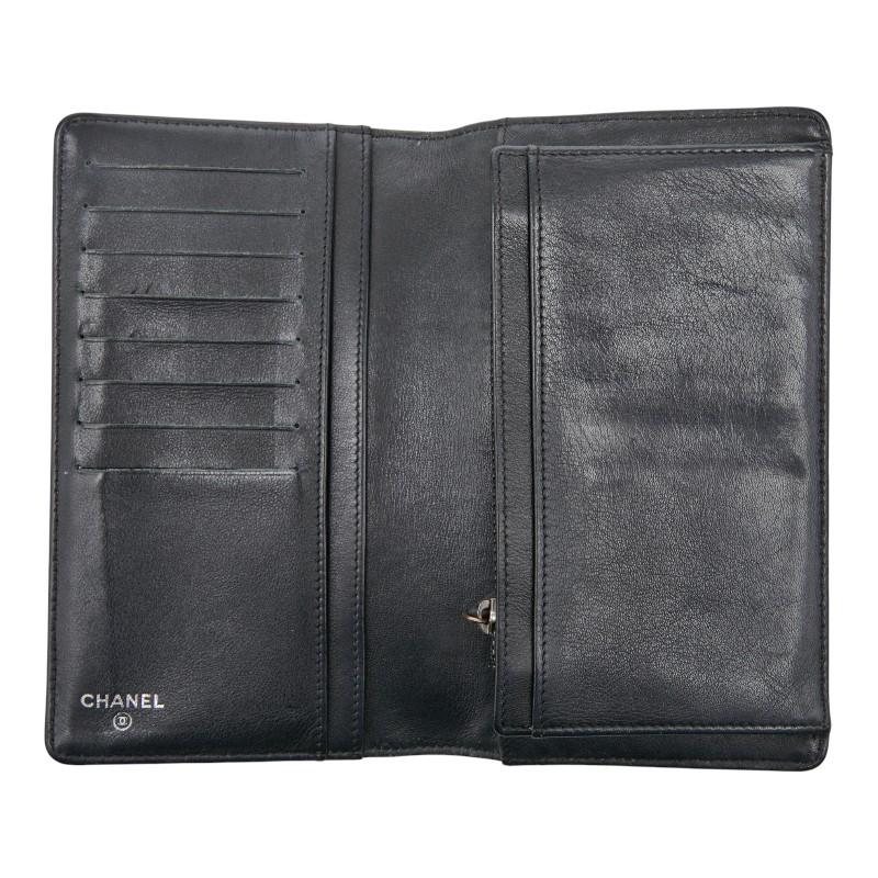 CHANEL（シャネル） カメリア ココマーク 二つ折り財布 ブラック