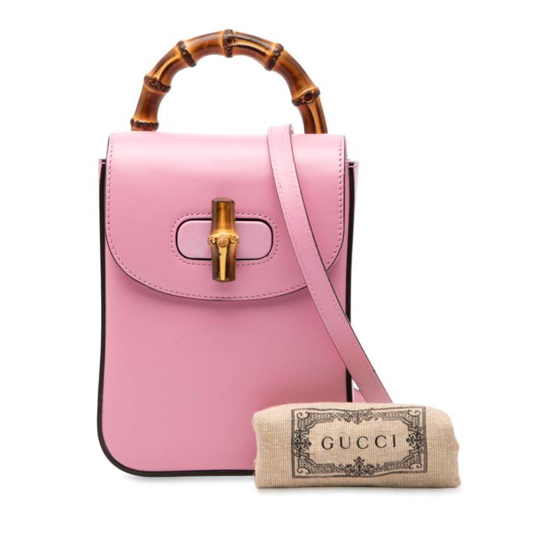 グッチ バンブー ミニ リュック バックパック 702106 ピンク レザー レディース GUCCI 【中古】_6
