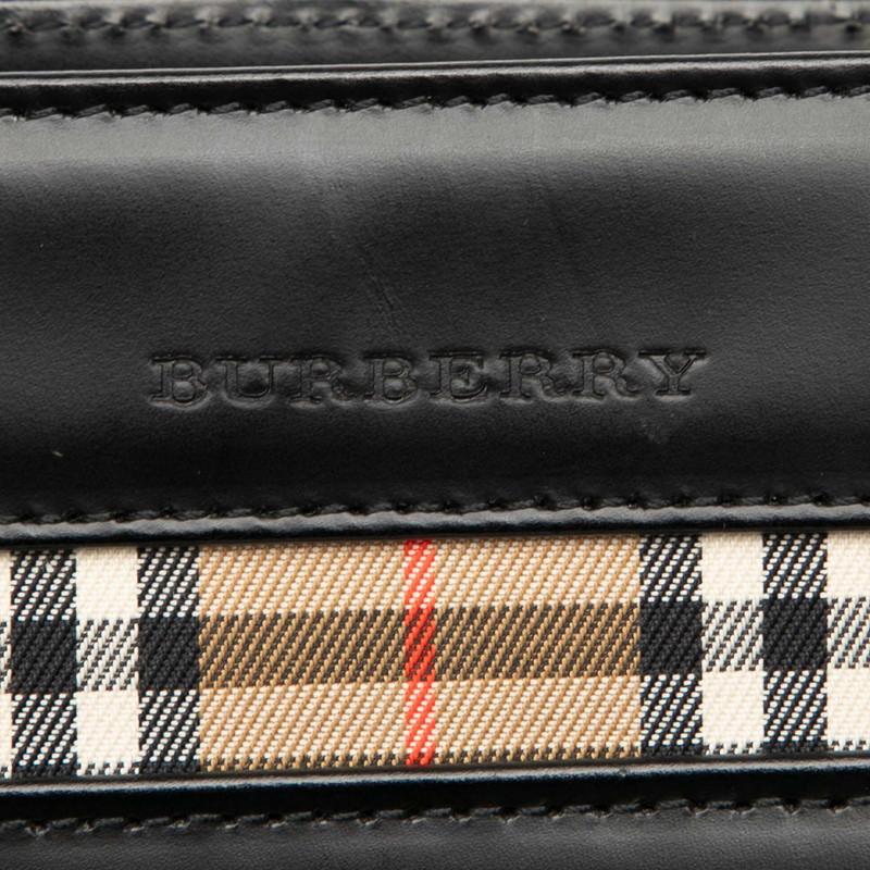 【美品】バーバリー ノバチェック キャンバス レザー ハンドバッグ ブラック BURBERRY（バーバリー） ノバチェック ハンドバッグ ブラック マルチ