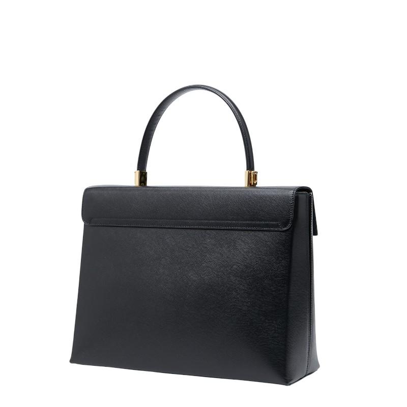 サルヴァトーレフェラガモ ガンチーニ ハンドバッグ DY-21 8791 ブラック レザー レディース Salvatore Ferragamo 【中古】 サルヴァトーレフェラガモ ガンチーニ ハンドバッグ DY-21 8791