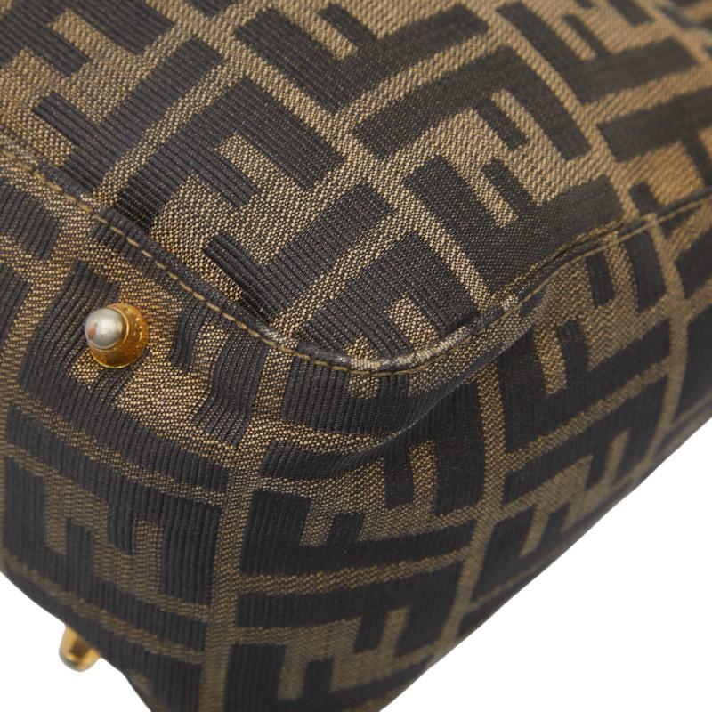 FENDI ズッカ キャンバス レザー ハンドバッグ FENDI - フェンディ FENDI ズッカ ハンドバッグ バッグ キャンバス