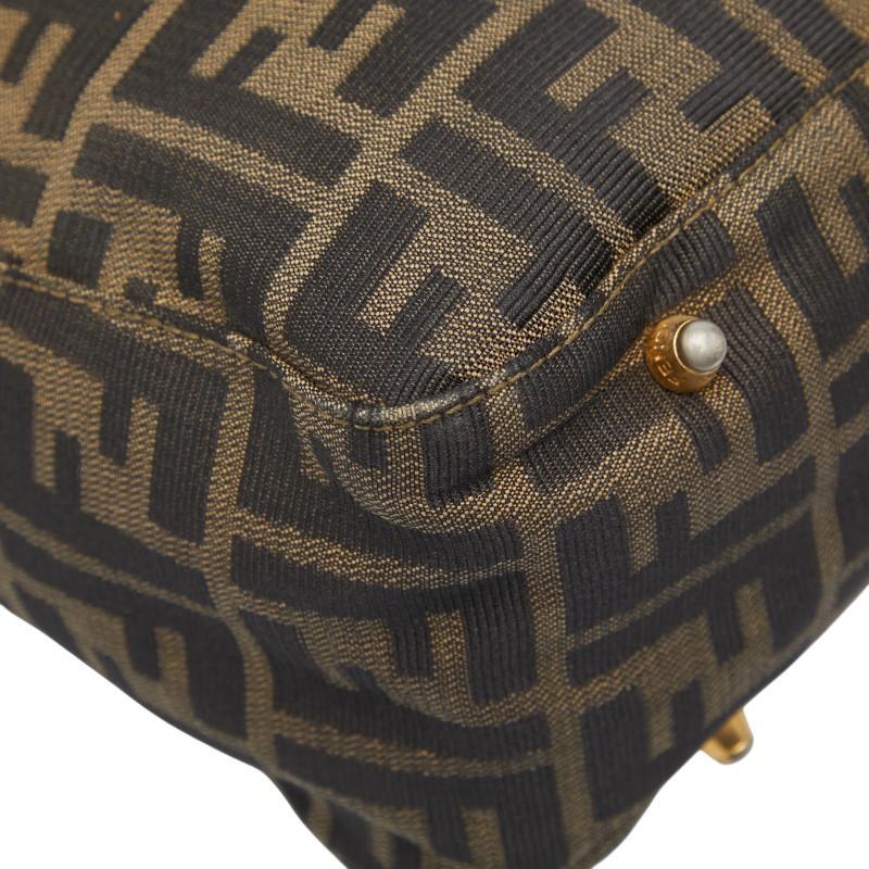 FENDI（フェンディ） ズッカ ハンドバッグ ブラウン ブラック