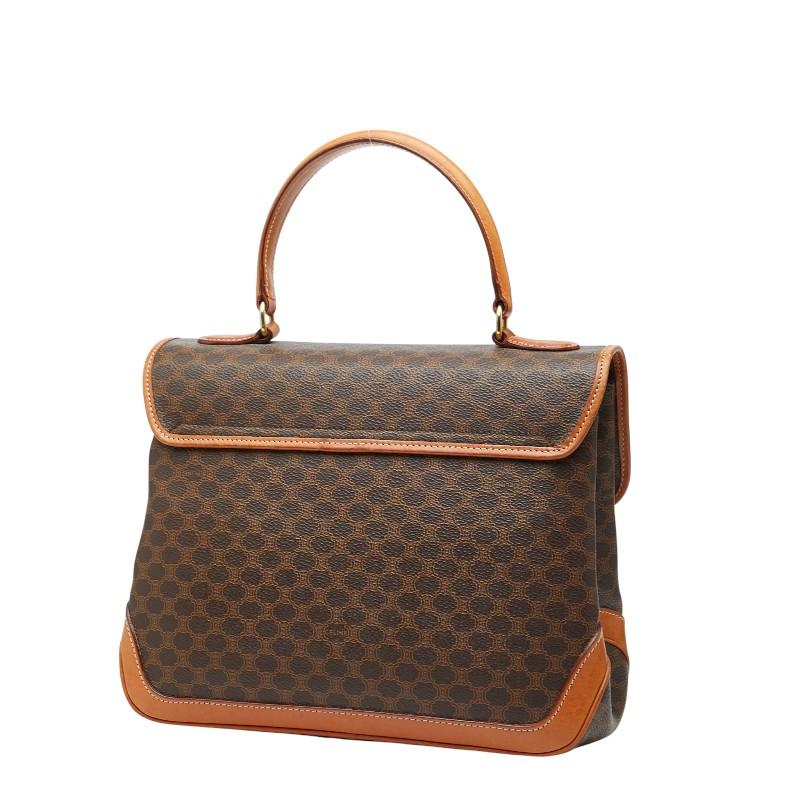 セリーヌ マカダム トップハンドル ハンドバッグ ブラウン PVC レザー レディース CELINE 【中古】 CELINE（セリーヌ） マカダム トップハンドル ハンドバッグ ブラウン
