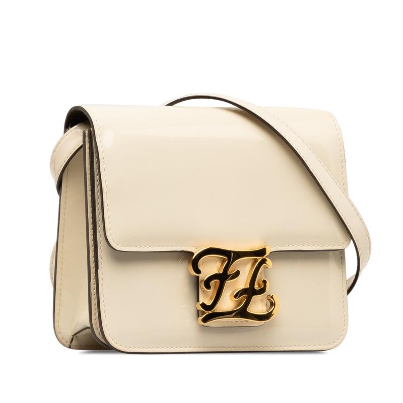 美品 フェンディ カリグラフィー 斜め掛け ショルダーバッグ 8BT317 パテントレザー レディース FENDI 【228-46625】 FENDI（フェンディ） カリグラフィー 斜め掛け ショルダーバッグ