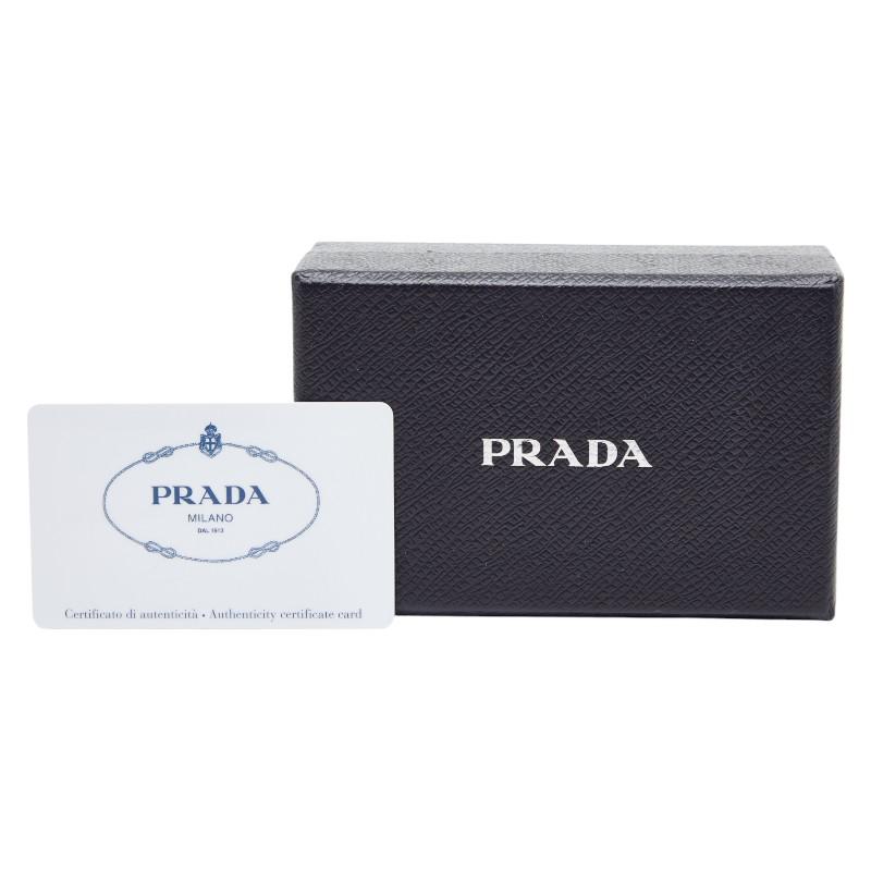 プラダ ロゴ 三つ折り財布 1MH021 ブラック サファイアーノレザー レディース PRADA 【中古】 PRADA（プラダ） ロゴ 三つ折り財布 1MH021 ブラック サファイアーノ