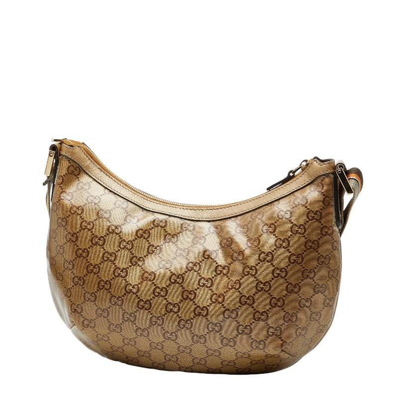 GUCCI ボストンバッグ GG柄 クリスタル シェリーライン ゴールド