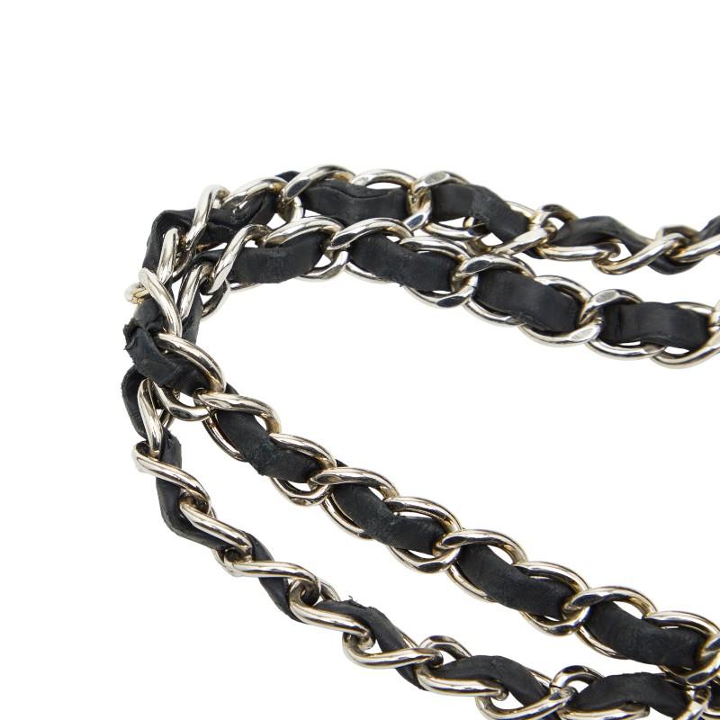 シャネル ハンプトンズ ウルトラステッチ チェーン トートバッグ ブラック ラムスキン レディース CHANEL 【中古】 CHANEL（シャネル） ハンプトンズ ウルトラステッチ チェーン トート