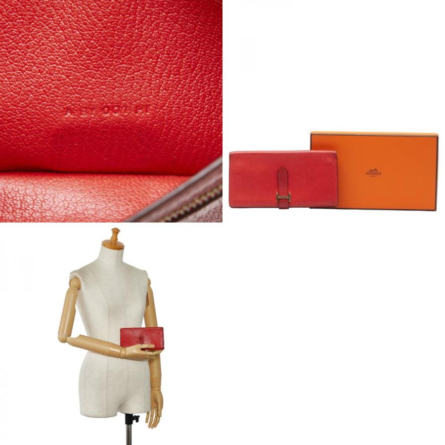 HERMES（エルメス） ベアンスフレ 二つ折り財布 長財布 ルージュ