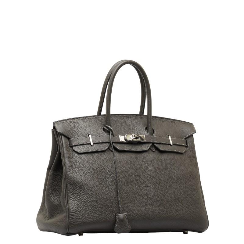 HERMÈS グレー トートバッグ HERMES エルメス バーキン35 シルバー金具 ハンドバッグ トート