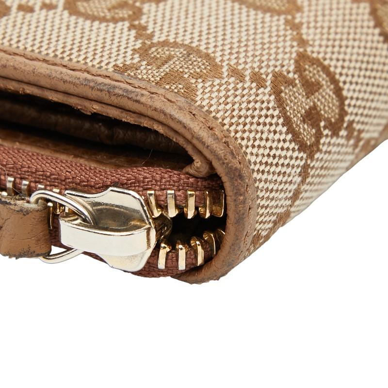 グッチ 折り財布 GGキャンバス GG柄 ラウンドファスナー コンパクト 白 GUCCI（グッチ） 財布 ラウンドファスナー長財布 レディース メンズ