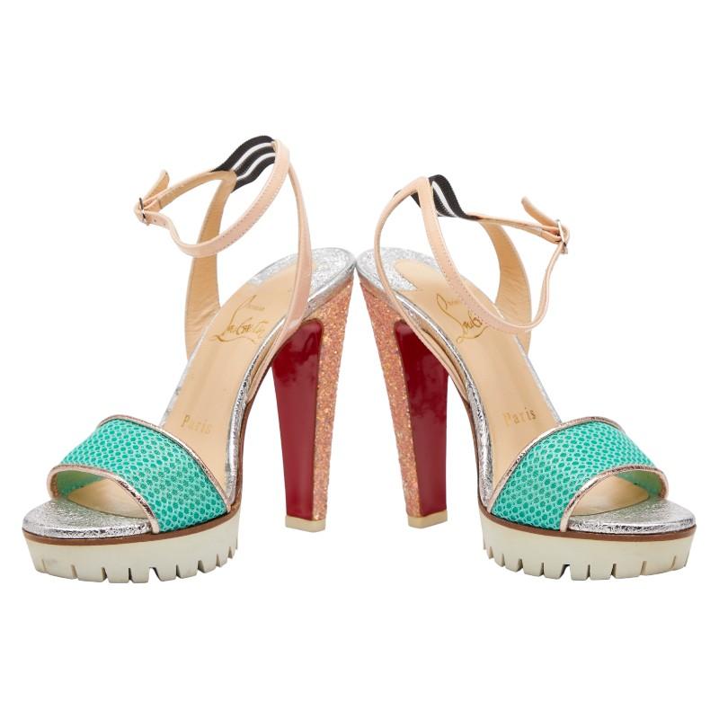 Christian Louboutin ターコイズ スパイク ハイヒール 【公式通販】