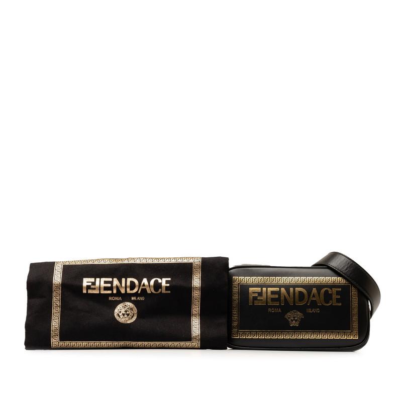 フェンディ ×ヴェルサーチ FENDACE フェンダーチェ 斜め掛け ショルダーバッグ 7M0285 ブラック レザー レディース FENDI 【中古】_8