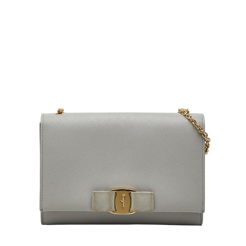 【美品✨】 フェラガモ ショルダーバッグ ヴァラリボン オールレザー VARA（Salvatore Ferragamo） Ferragamo フェラガモ チェーン