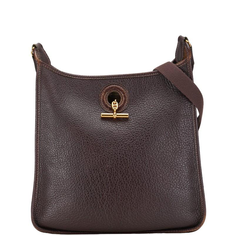 HERMES エルメス ヴェスパPM 斜め掛け ショルダーバッグ ブラウン 