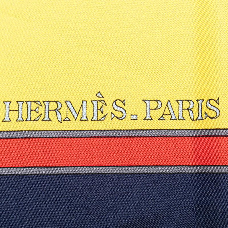 エルメス カレ90 CARROUSEL メリーゴーランド スカーフ イエロー 
