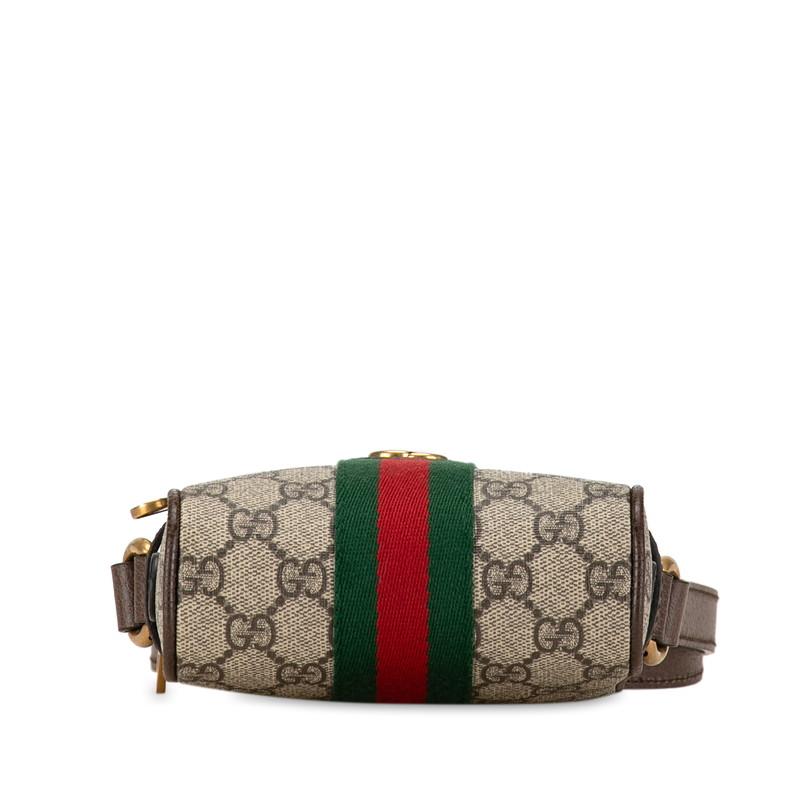 良品 GUCCI ショルダーバッグ キャンバス オレンジ GG柄 シェリーライン GUCCI（グッチ） GGスプリーム オフィディア シェリーライン