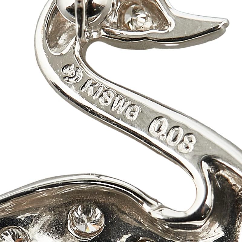 タサキ 白鳥 スワン モチーフ ブローチ K18WG ホワイトゴールド K18YG