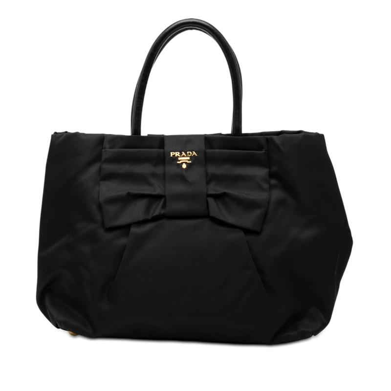 ✨美品✨プラダ トートバッグ メタルロゴ ゴールド金具 リボン テスートナイロン PRADA（プラダ） テスート リボン ロゴ ハンドバッグ トートバッグ
