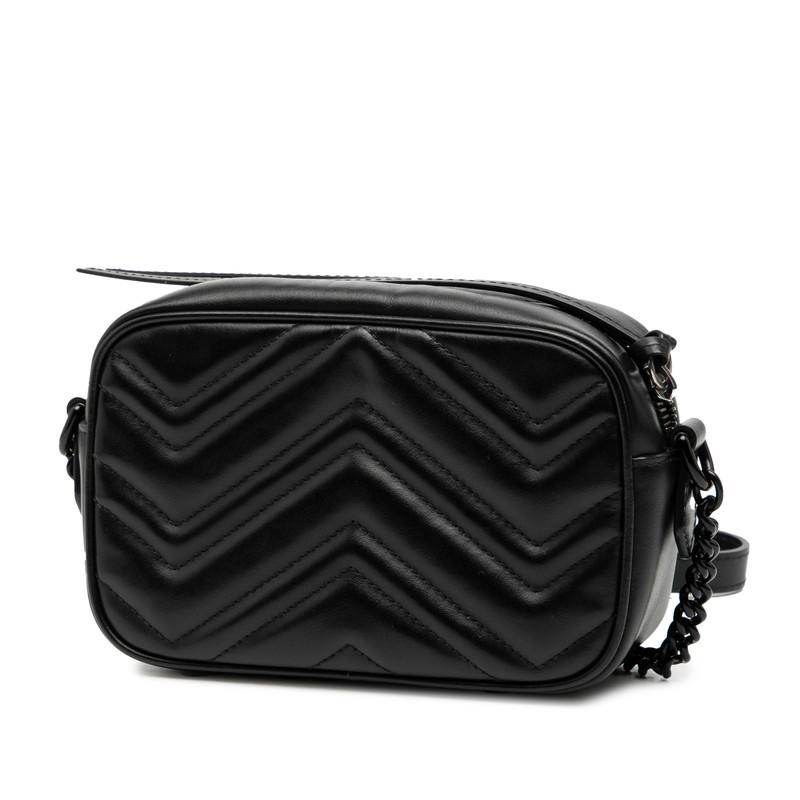 美品 グッチ GGマーモント ミニ カメラバッグ ショルダーバッグ 634936 レザー レディース GUCCI 【228-54499】 GUCCI（グッチ） GGマーモント ミニ カメラバッグ ショルダーバッグ