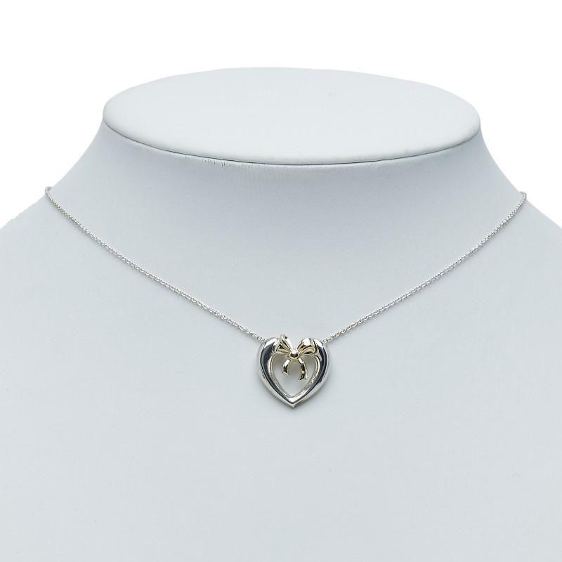 TIFFANY&Co.（ティファニー） ハート リボン コンビ ネックレス SV925