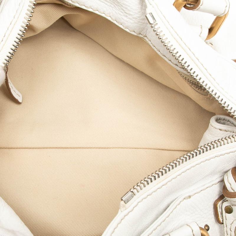 Chloe（クロエ） パディントン ハンドバッグ ホワイト ゴールド レザー