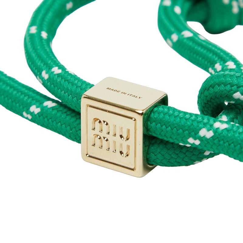 miu miu（ミュウミュウ） コード ブレスレット 51B538 グリーン