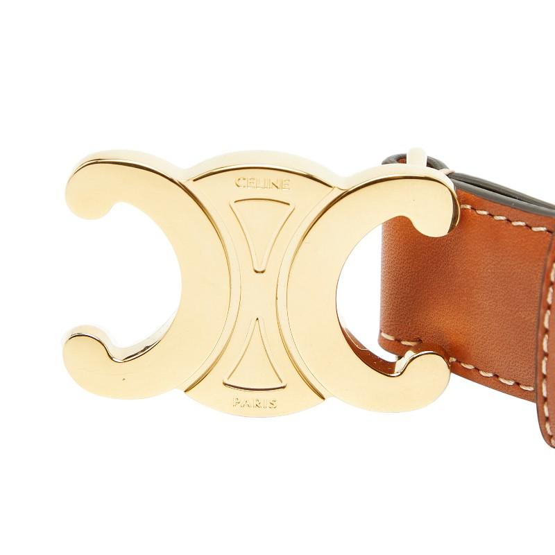 美品　Celine ベルト　トリオンフ　サイズ85 CELINE（セリーヌ） トリオンフ ベルト サイズ：85 ブラウン レザー