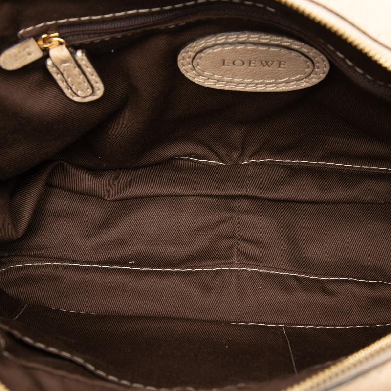 ロエベ アナグラム タッセル ハンドバッグ ベージュ レザー レディース LOEWE 【中古】