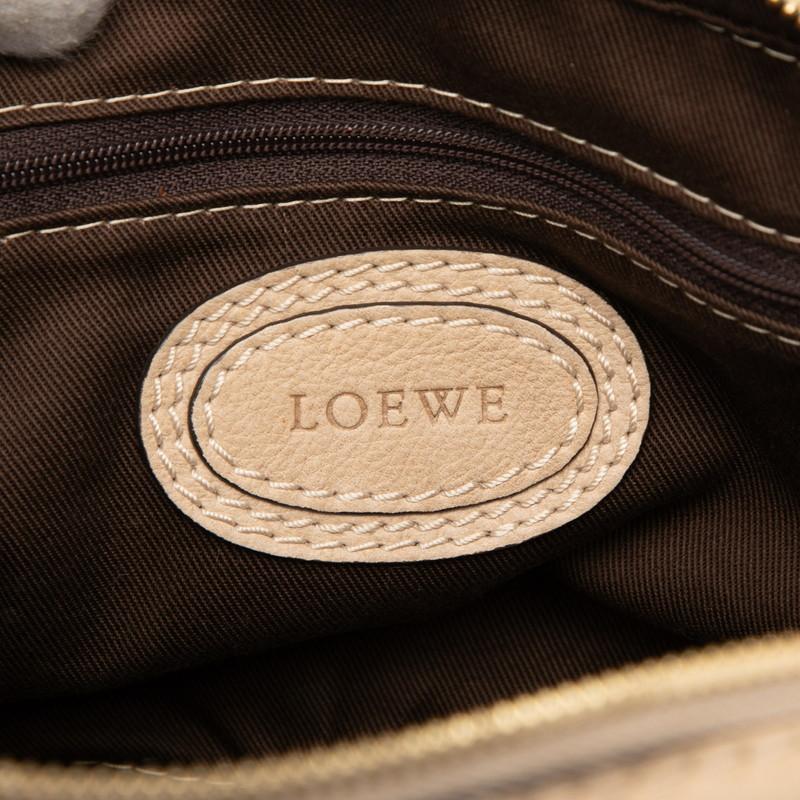 ロエベ アナグラム タッセル ハンドバッグ ベージュ レザー レディース LOEWE 【中古】