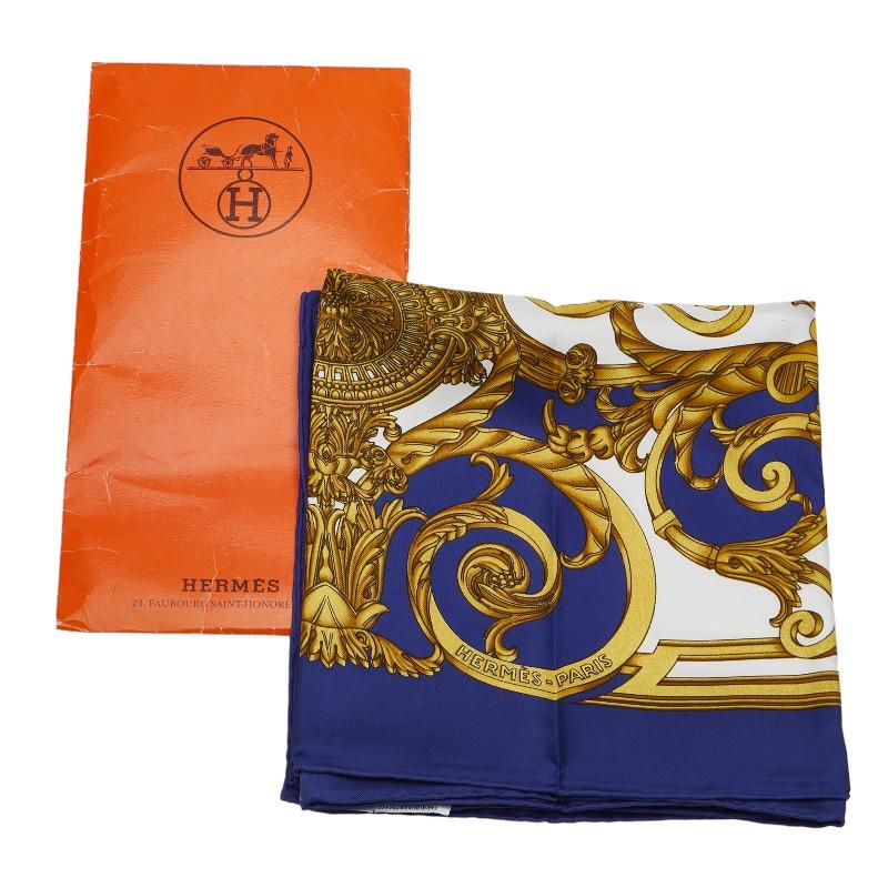 HERMES エルメス LES TUILERIES カレ90 シルク
