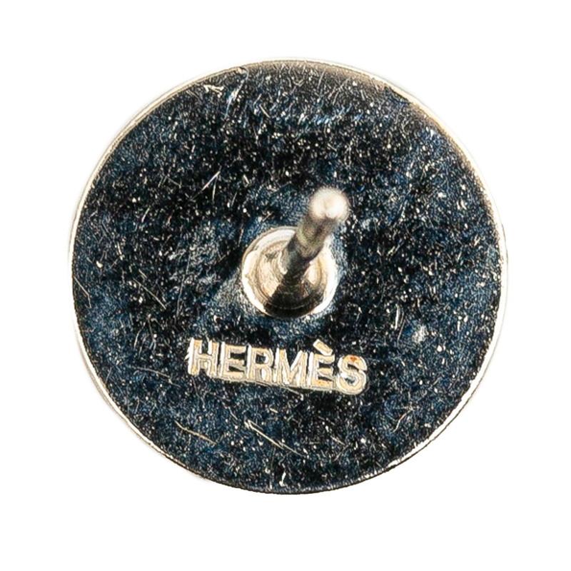 HERMES（エルメス） エクリプス ピアス グリーン シルバー メタル