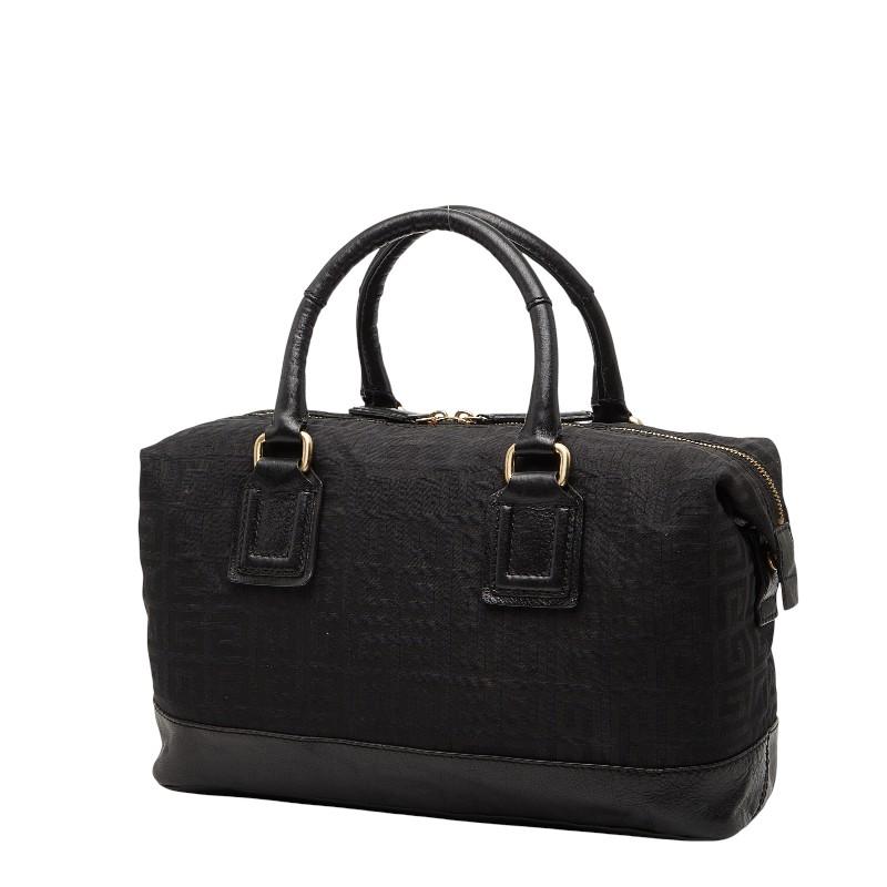 GIVENCHY ジバンシー　ハンドバッグ ブラック レザー　レディース　ロゴ ジバンシー ロゴ ハンドバッグ ブラック キャンバス レザー レディース
