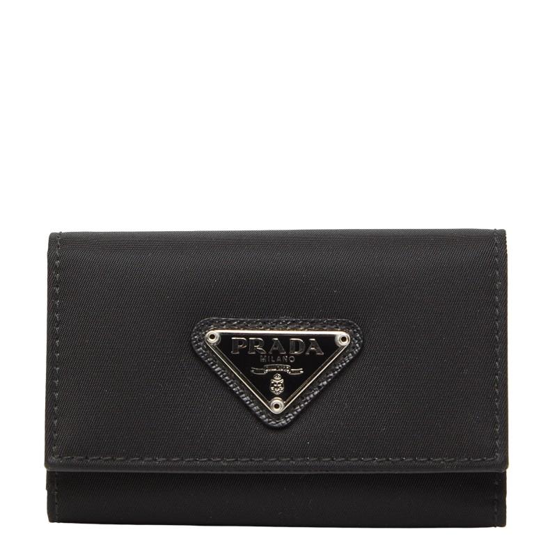 新品未使用品　箱・カード付き　PRADA プラダ　キーケース　三角プレート　黒 PRADA（プラダ） 三角ロゴプレート 6連 キーケース M222 ブラック