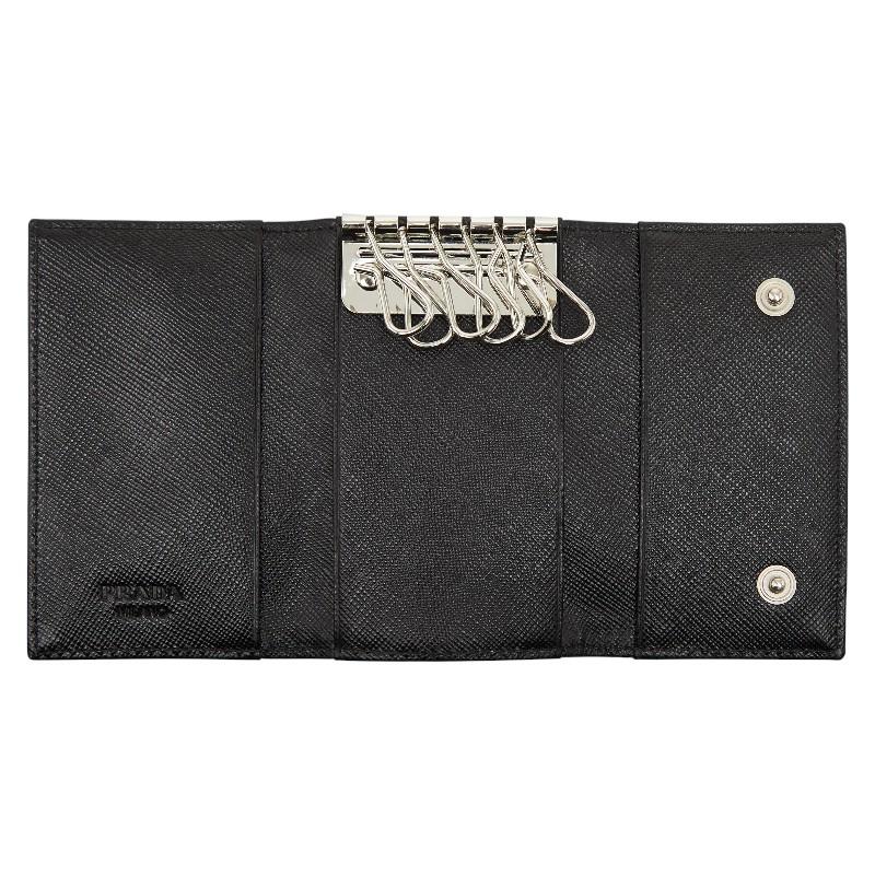 【未使用品級】PRADA キーケース　6連　ナイロン　三角ロゴ　1M0222 黒 PRADA（プラダ） 三角ロゴプレート 6連 キーケース M222 ブラック