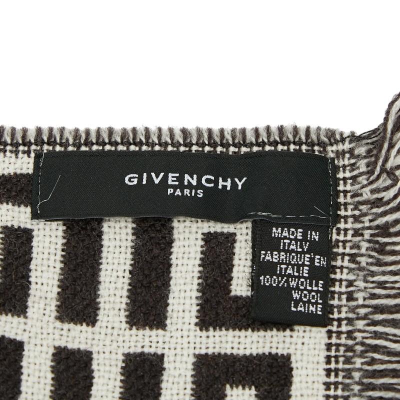 ジバンシー ロゴ マフラー ブラウン ホワイト ウール レディース Givenchy 【中古】_3