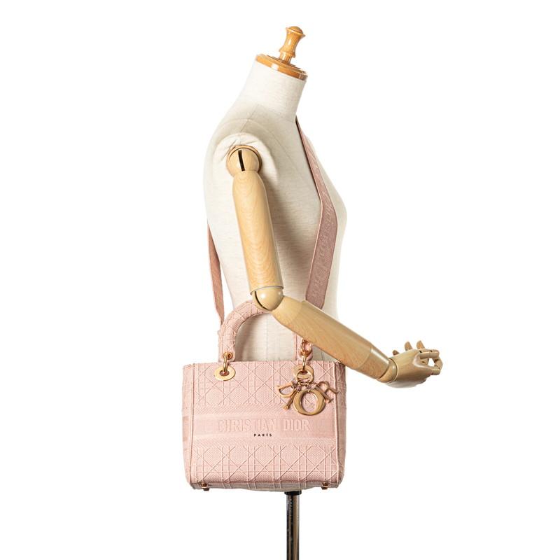 本物 クリスチャン ディオール Christian Dior レディディオール カナージュ 2WAY ショルダーバッグ ハンドバッグ レザー ピンク バッグ 中古・ 中古・古着通販】Christian Dior (クリスチャン ディオール) Lady Dior