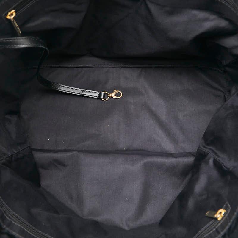 シャネル ニュートラベルライン トートMM トートバッグ A15991　 ブラック ナイロン レザー レディース CHANEL 【中古】の画像