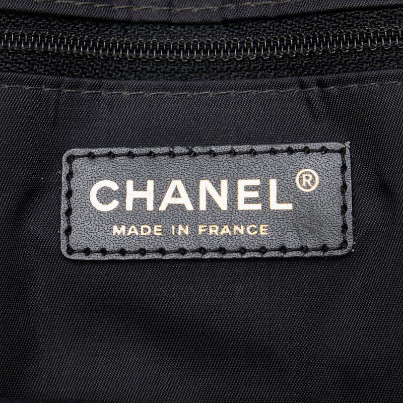 シャネル ニュートラベルライン トートMM トートバッグ A15991　 ブラック ナイロン レザー レディース CHANEL 【中古】の画像