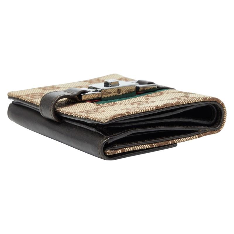 【本物保証】 箱付 グッチ GUCCI ジャッキー GGキャンバス GG柄 シェリーライン 二つ折財布 05 470 2 91 GUCCI - 【本物保証】 箱付 グッチ GUCCI ジャッキー GGキャンバス GG