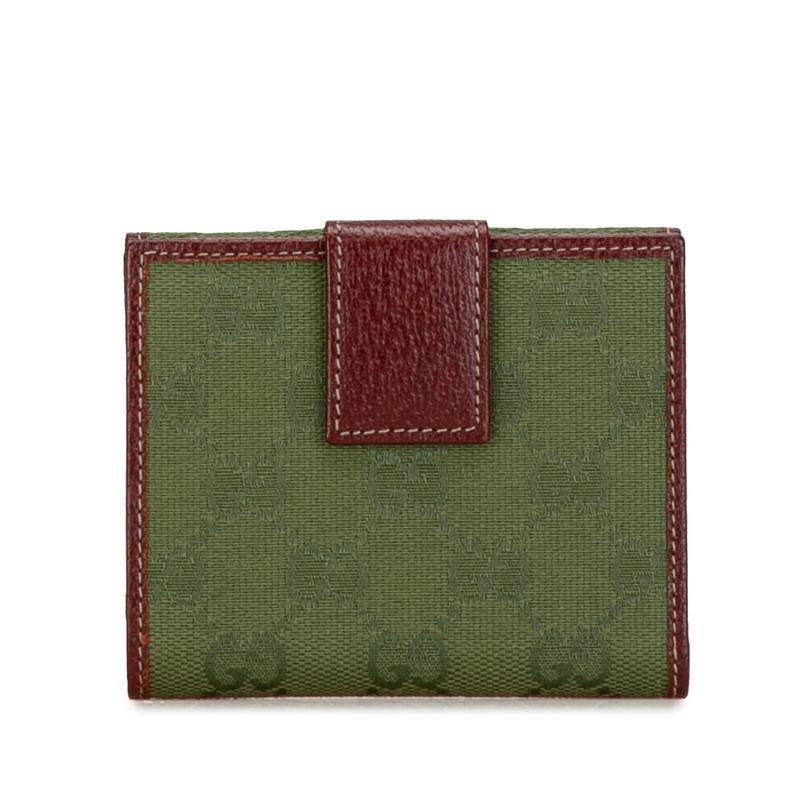 GUCCI（グッチ） GGキャンバス 二つ折り財布 112716 グリーン ブラウン