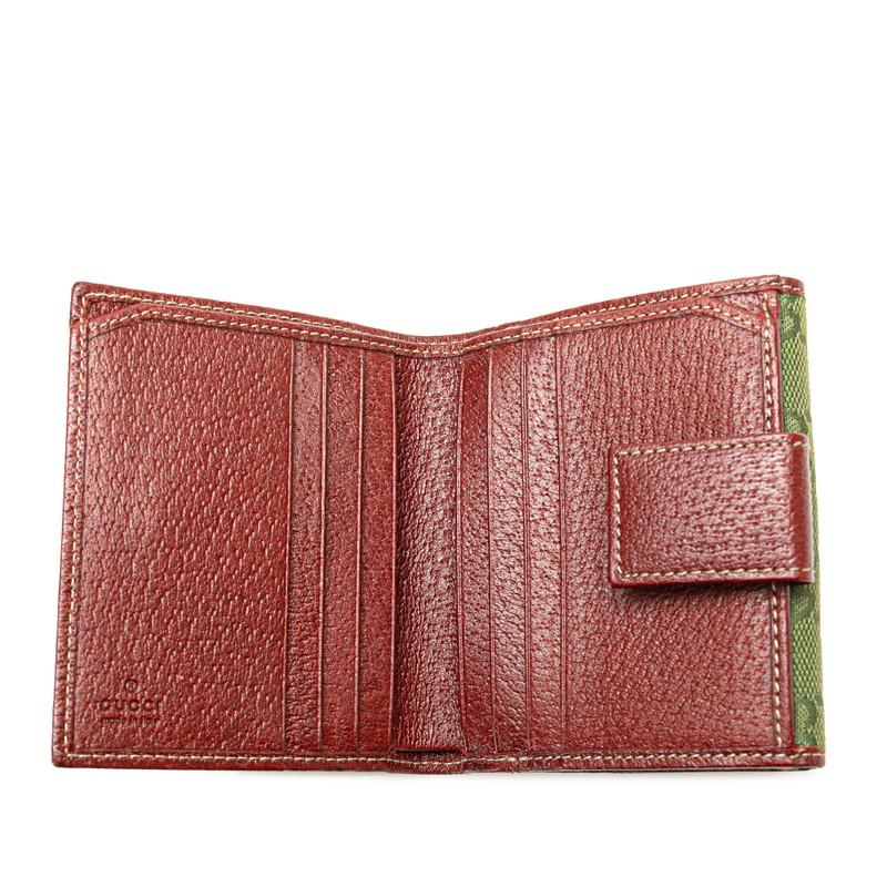 GUCCI（グッチ） GGキャンバス 二つ折り財布 112716 グリーン ブラウン