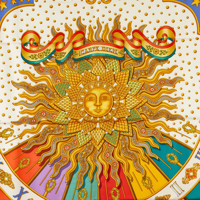 HERMES エルメス カレ90 CARPE DIEM 今日一日を楽しむ 太陽 月 星 