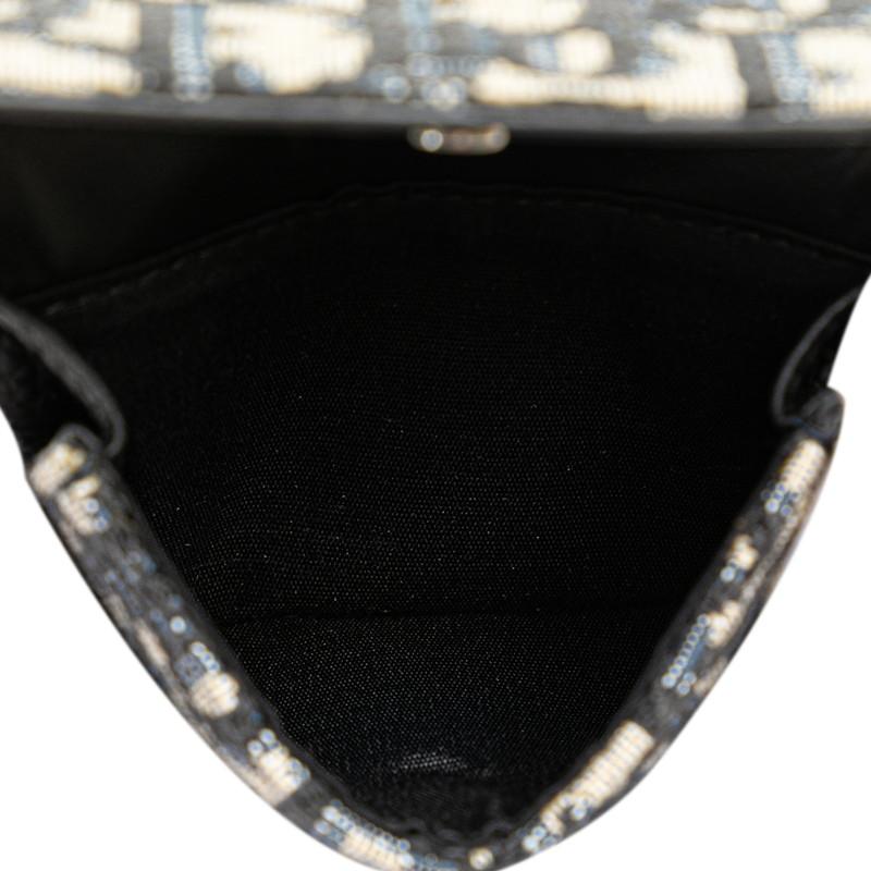 ディオール オブリーク 三つ折り財布 ネイビー ベージュ キャンバス