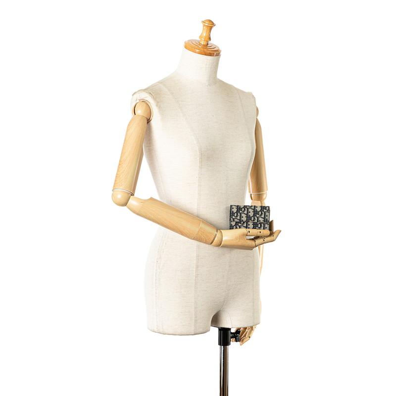 ディオール オブリーク 三つ折り財布 ネイビー ベージュ キャンバス