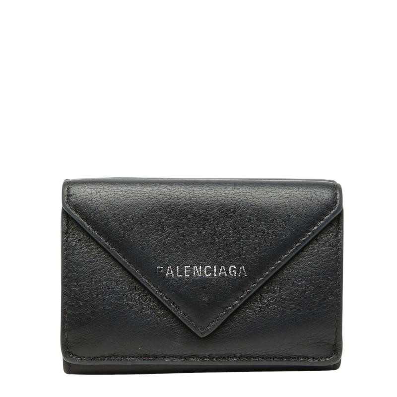 最終値下げ‼️バレンシアガ ペーパーミニウォレット 三つ折り財布 美品 ブラック BALENCIAGA（バレンシアガ） 財布 三つ折り ペーパー ミニウォレット