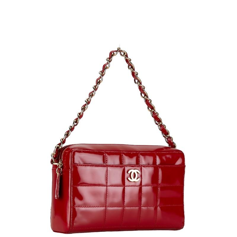 M*り様 シャネル CHANEL チョコバー レザー×パテント チェーンショルダ CHANEL（シャネル） チョコバー ココマーク チェーン ワンショルダー