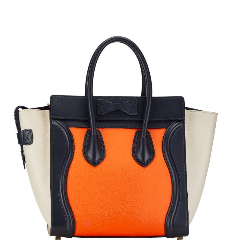 CELINE セリーヌ ラゲージ ナノショッパー ハンドバッグ ネイビー 
