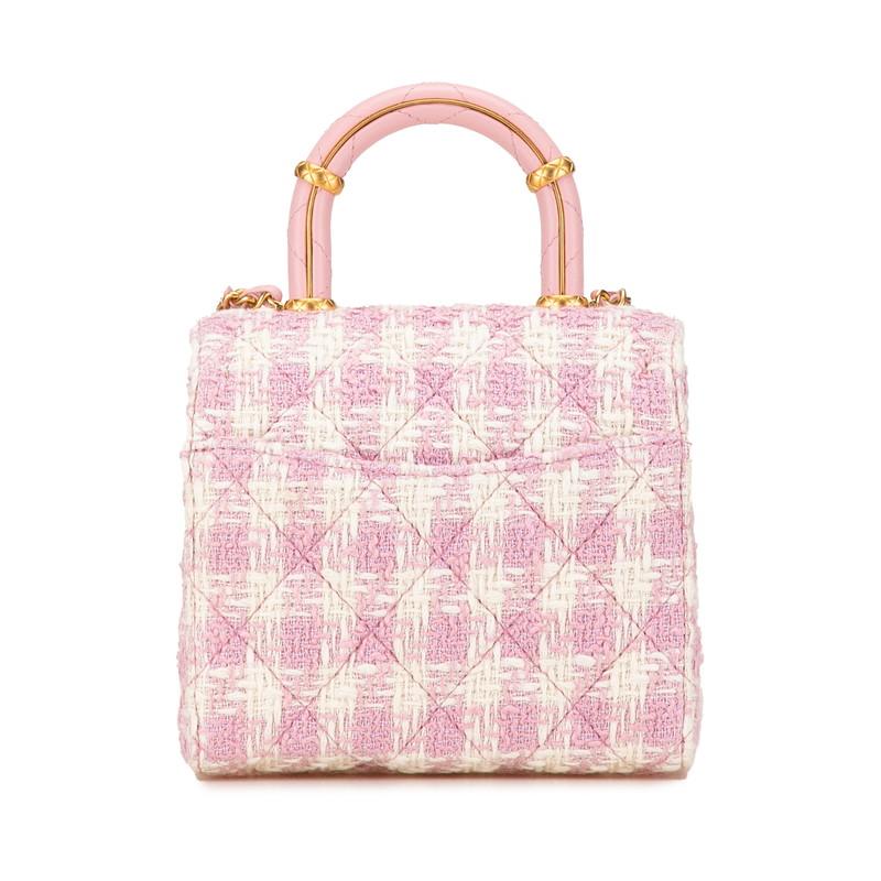 【激レア】CHANEL シャネル ツイード ハンドバッグ ピンク ノベルティ CHANEL（シャネル） トップハンドル ミニフラップ ココマーク チェーン